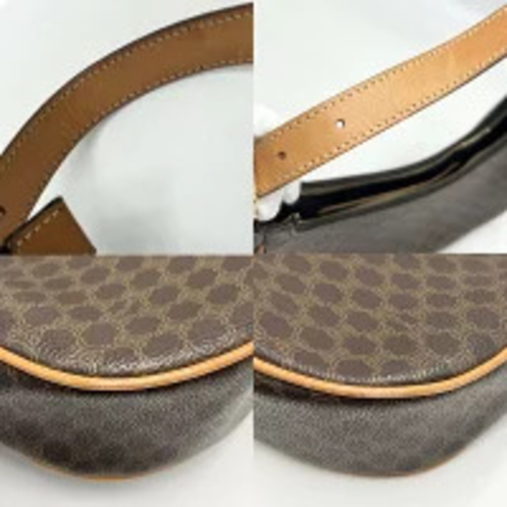 Celine Macadam One Handbag Shoulder Bag Canvas Leather Brown - Picture 5 of 7
